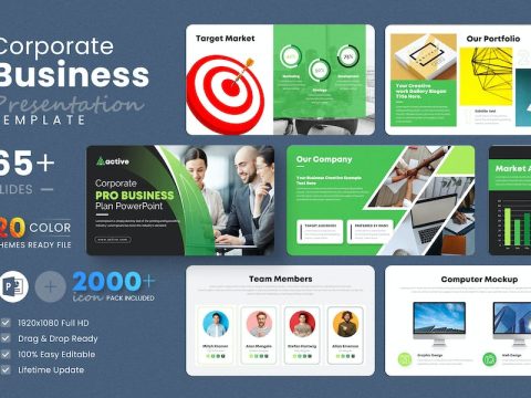 Corporate Business PowerPoint Presentation Templat XK4KG79