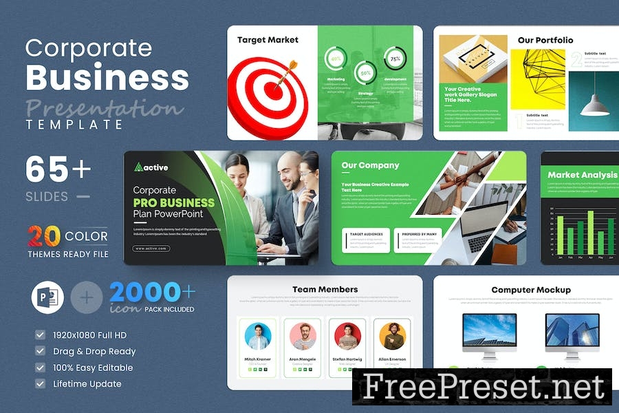 Corporate Business PowerPoint Presentation Templat XK4KG79