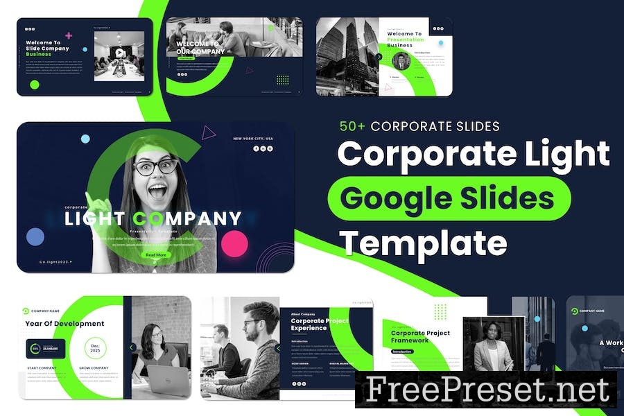 Corporate Light Google Slides Presentation Templat H2XGCLL