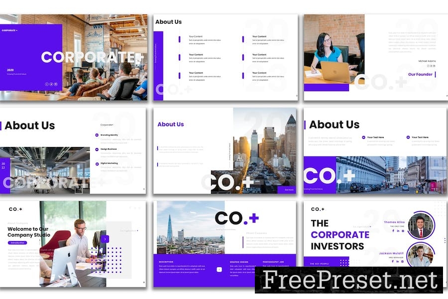 Corporate Plus - PowerPoint Presentation Template RGMDH5S