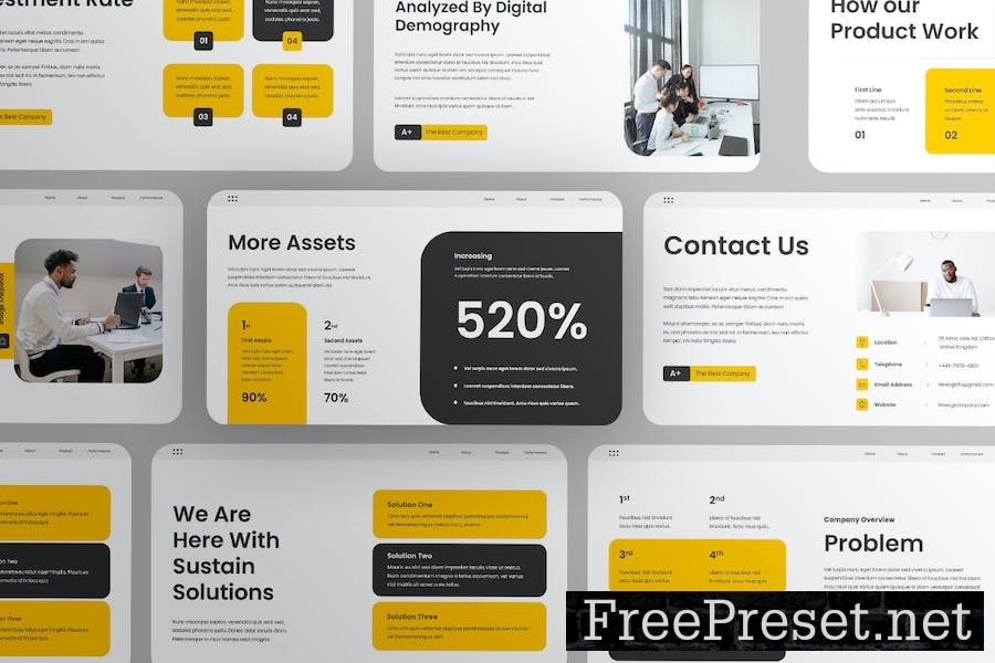 Creative Black Yellow Company Profile Presentation Z7JZGNH