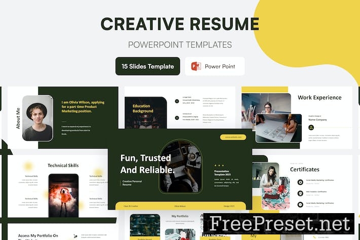 Creative Resume Presentation Template - Powerpoint LKEFZJV