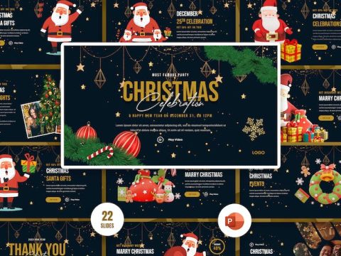 Crezz Christmas PowerPoint Presentation Template SUL4UYX