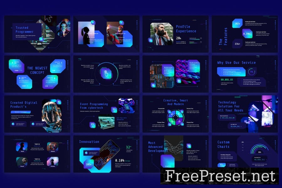 Cyberpro Futuristic Digital Google Slides Template