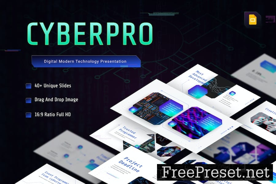 Cyberpro Futuristic Digital Google Slides Template