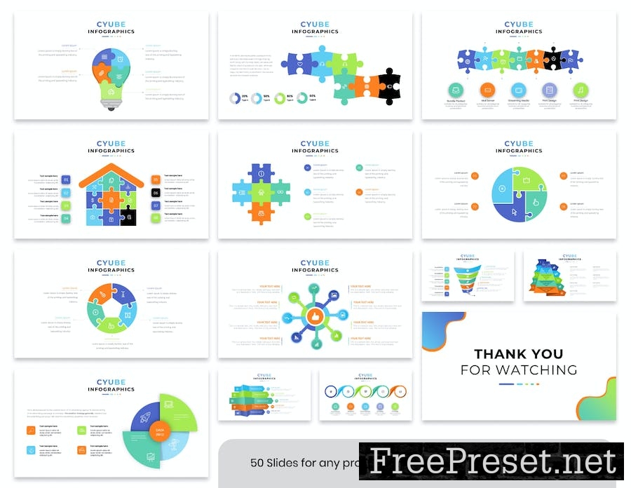 Cyube Infographic Presentation PowerPoint Template 8LEEUBY