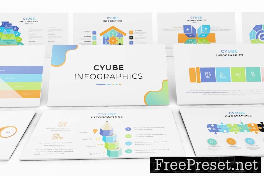 Cyube Infographic Presentation PowerPoint Template 8LEEUBY