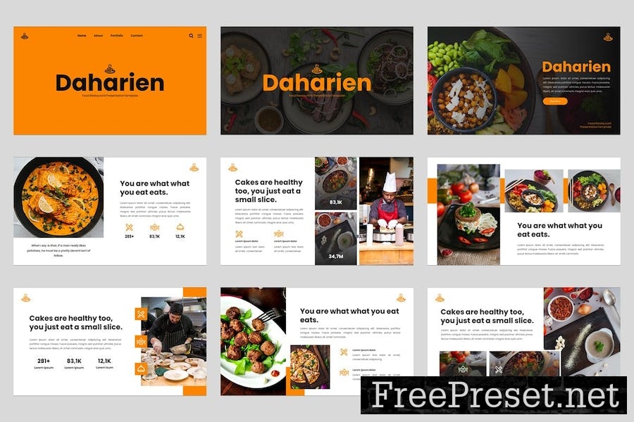 Daharien - Food Restaurant Google Slides Template KQTG69W