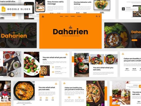 Daharien - Food Restaurant Google Slides Template KQTG69W