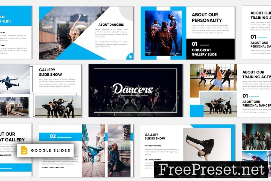 Dancers - Minimalism Google Slides Template GR6C7ZF