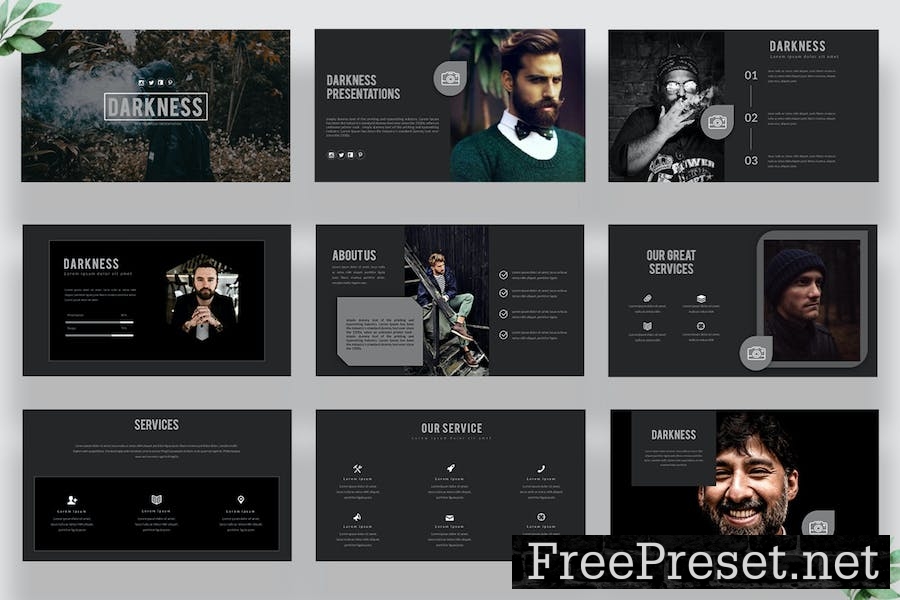 Darkness Powerpoint Template HAZGPNY