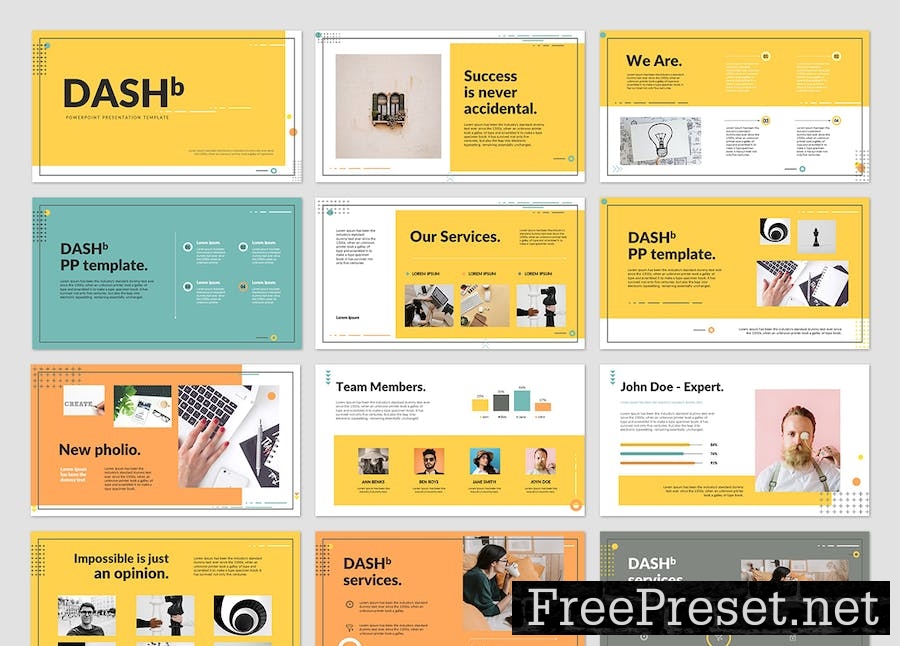 DASHb PowerPoint Presentation Template CUA9STL