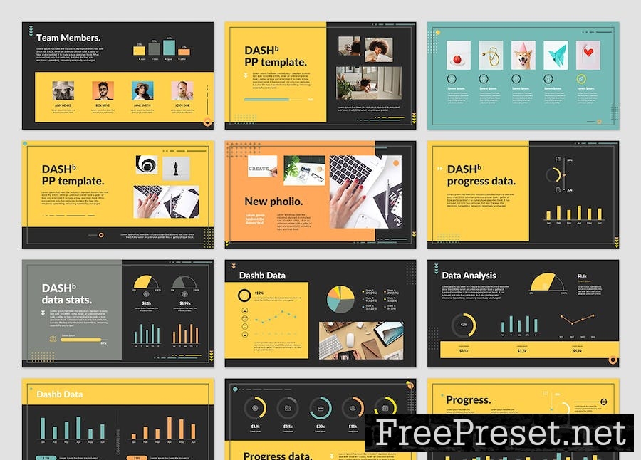 DASHb PowerPoint Presentation Template CUA9STL