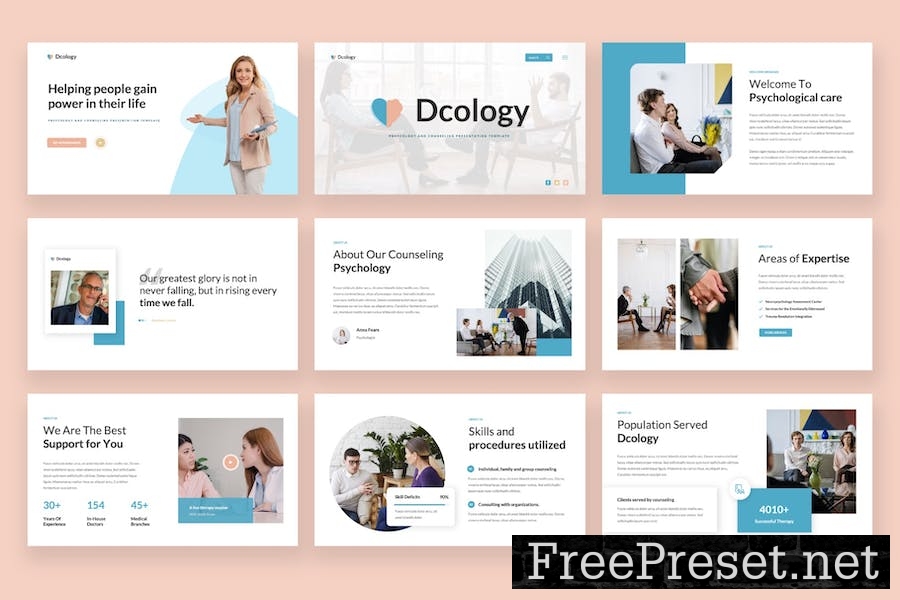 Dcology - Phsycology Powerpoint Template YT55NCR