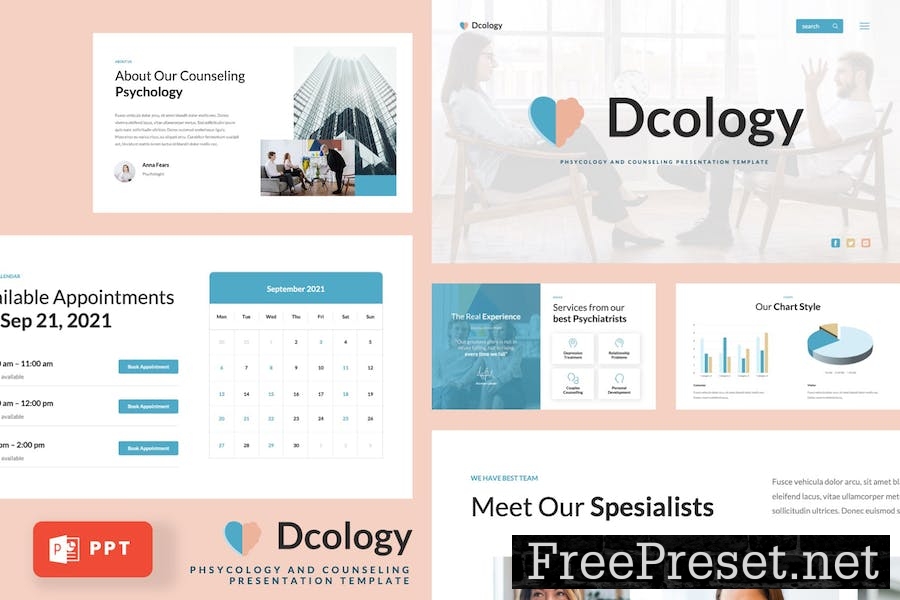 Dcology - Phsycology Powerpoint Template YT55NCR