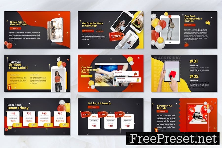 Deces - Black Friday Powerpoint Template XLP8EFV