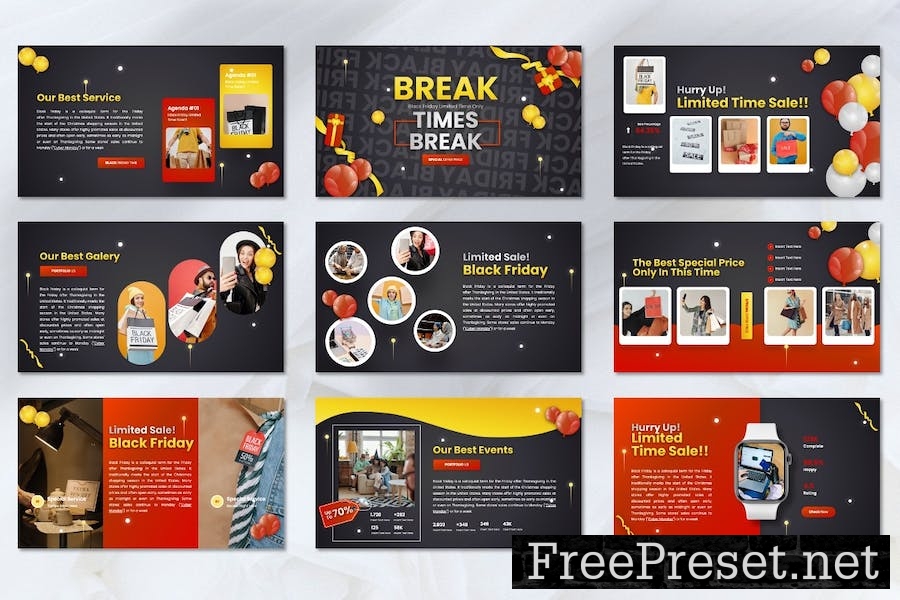 Deces - Black Friday Powerpoint Template XLP8EFV