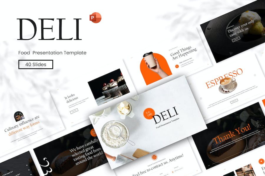 Deli Food PowerPoint Template 5SEWM22