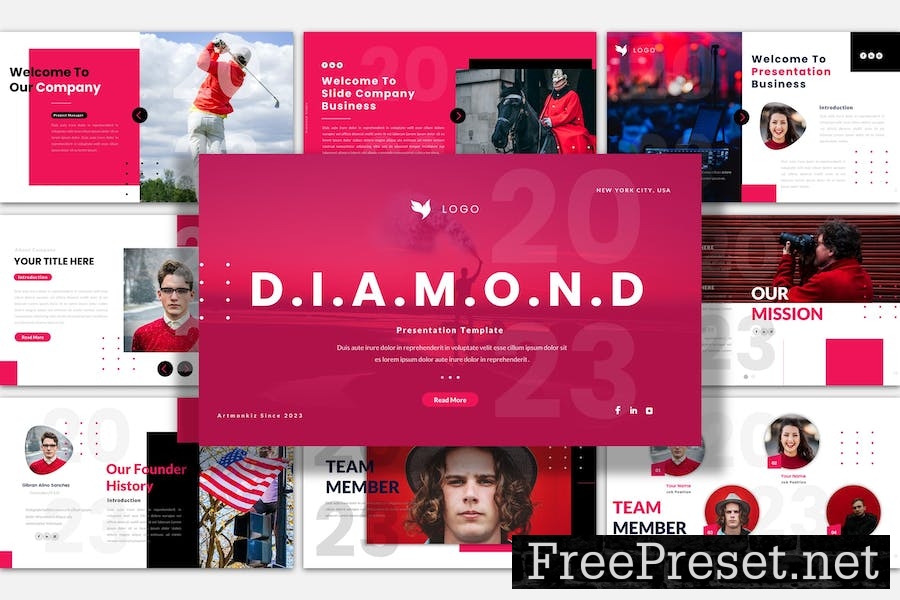 Diamond Google Slides Presentation Template T286N2J