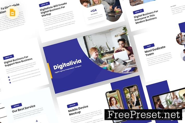 Digitalivia - Digital Agency Google Slide Template 8BGXNFZ