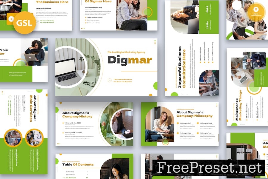 Digmar - Digital Marketing Google Slides 33MJ8QT