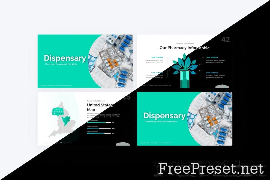 Dispensary Sky Blue Creative Pharmacy GoogleSlides JHEP9K2