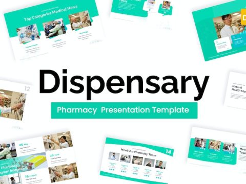 Dispensary Sky Blue Creative Pharmacy GoogleSlides JHEP9K2