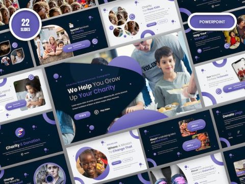 Donate Charity PowerPoint Presentation Template 2FSEYBB