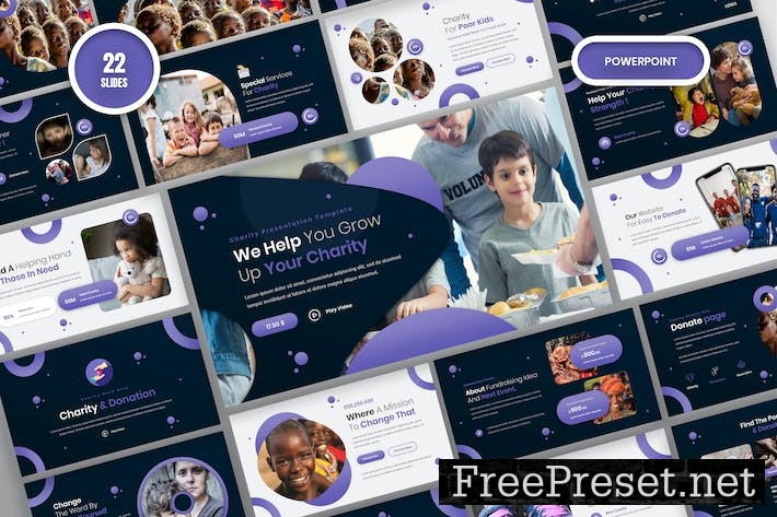 Donate Charity PowerPoint Presentation Template 2FSEYBB