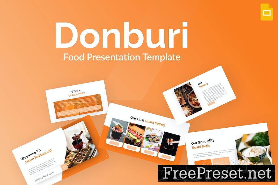 Donburi Orange Simple Food Google Slides UKY3CJM