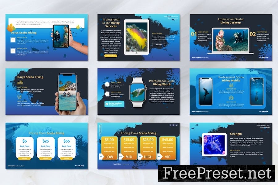 Dorys - Suba Diving Powerpoint Templates RMQE5HP