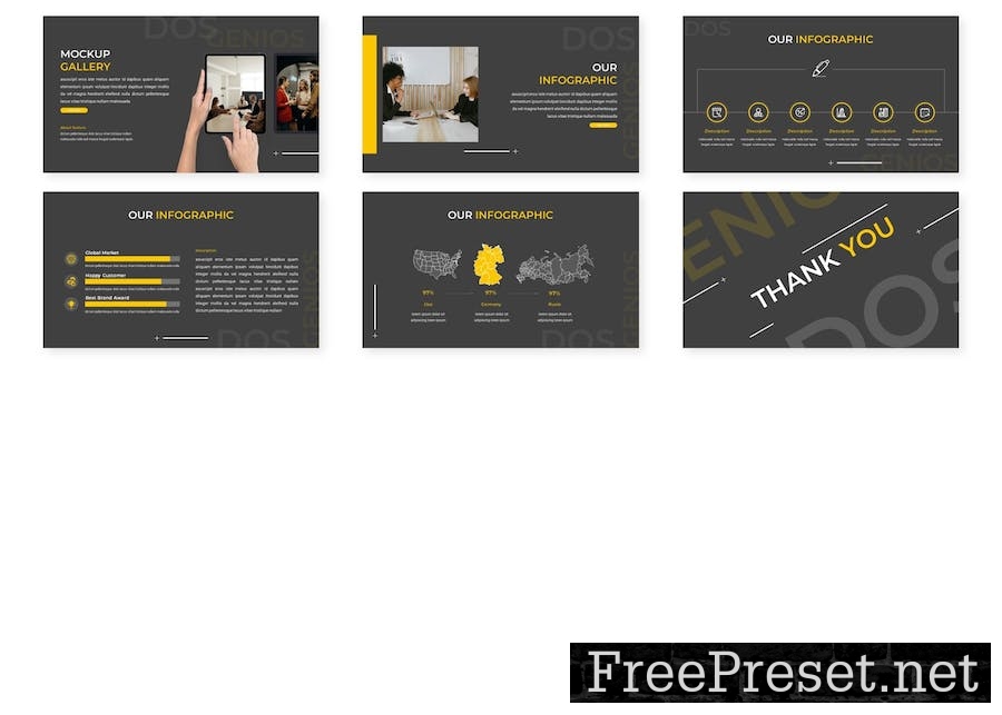 Dos Genios - Business Powerpoint Template 3682M86