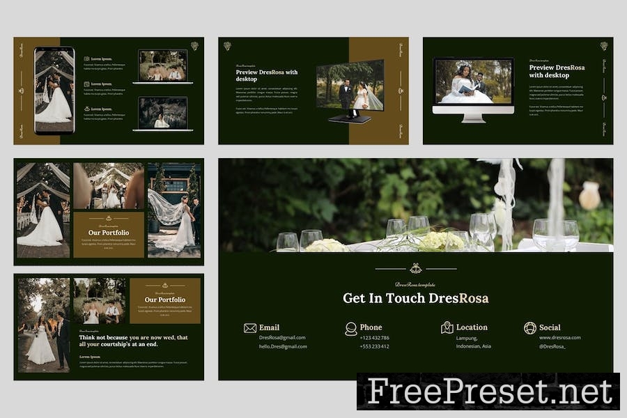 Dresrosa - Wedding Photography Keynote Template 62LE7PX