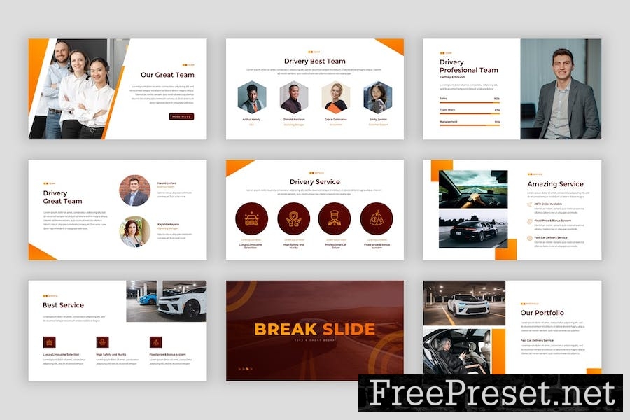 Drivery - Car Service Google Slides Template 2AGGQW5