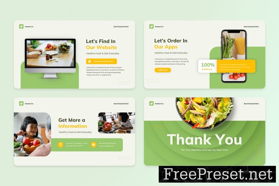 Eatwell - Healthy Food & Diet Keynote Template AFR5V27