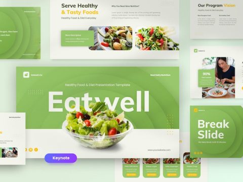 Eatwell - Healthy Food & Diet Keynote Template AFR5V27