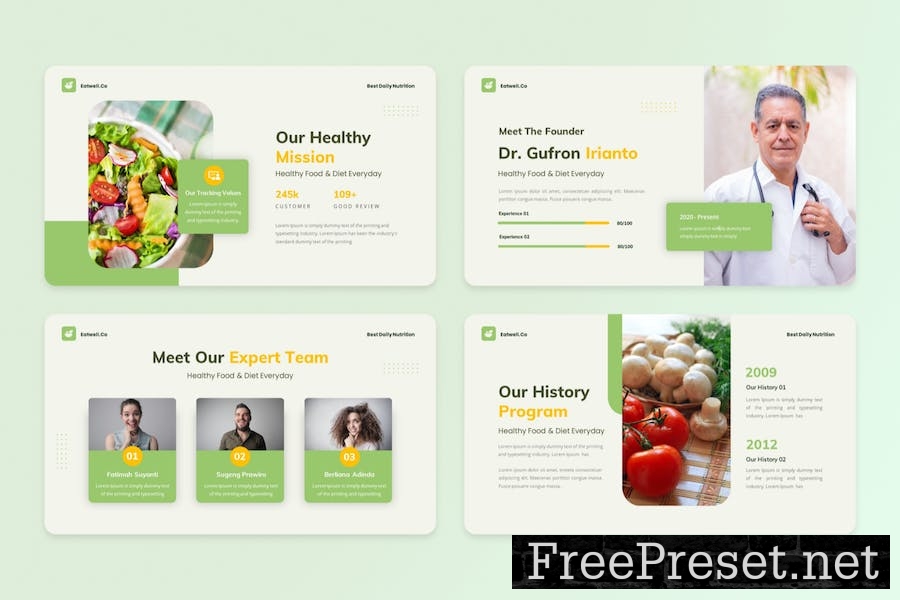 Eatwell - Healthy Food & Diet Powerpoint Template FZN6H8P