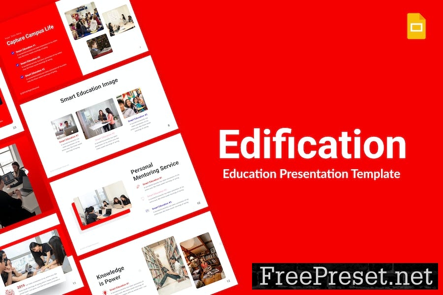 Edification Red Creative Education Google Slides T5MJR2X