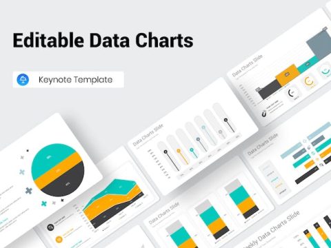 Editable Data Charts Keynote Presentation Template 6TV9C53