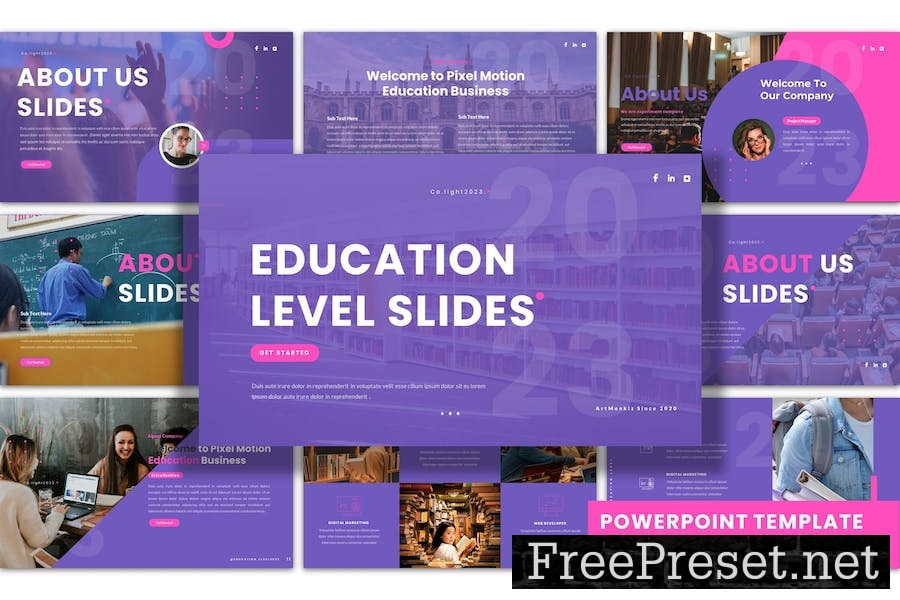 Education Level - PowerPoint Presentation Template JLDJ3EV