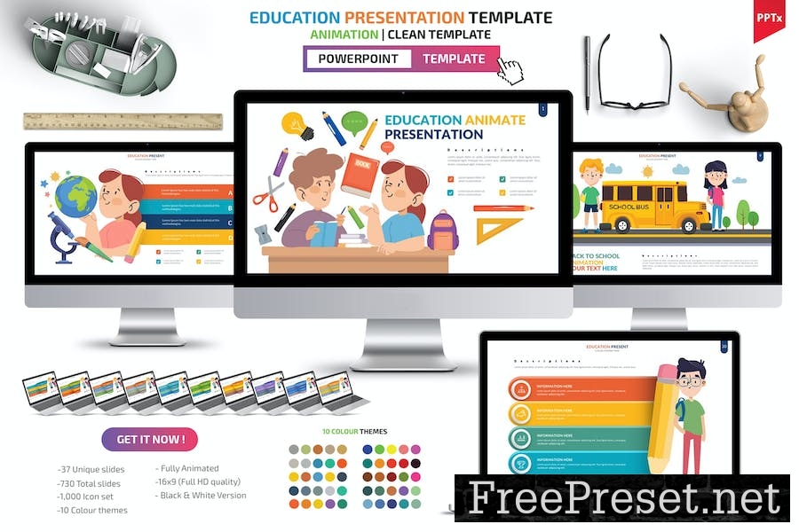 Education Powerpoint Template B5X6Z4Y