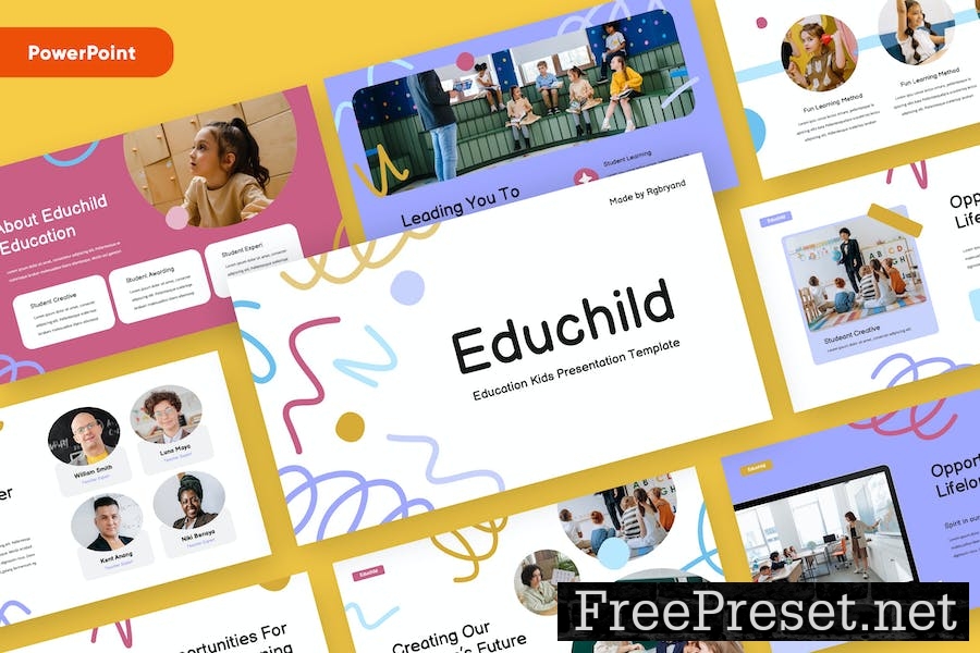 EDUCHILD - Education Kids Powerpoint Template 7TENSDW