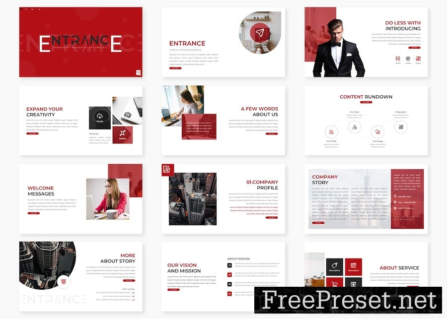 Entrance - Business Powerpoint Template XC4MKAG