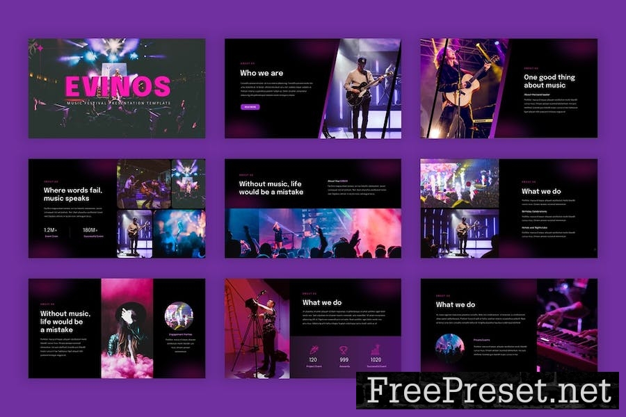 EVINOS - Music Festival PowerPoint Template NAF9S6R