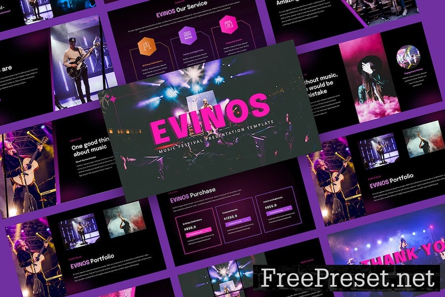 EVINOS - Music Festival PowerPoint Template NAF9S6R