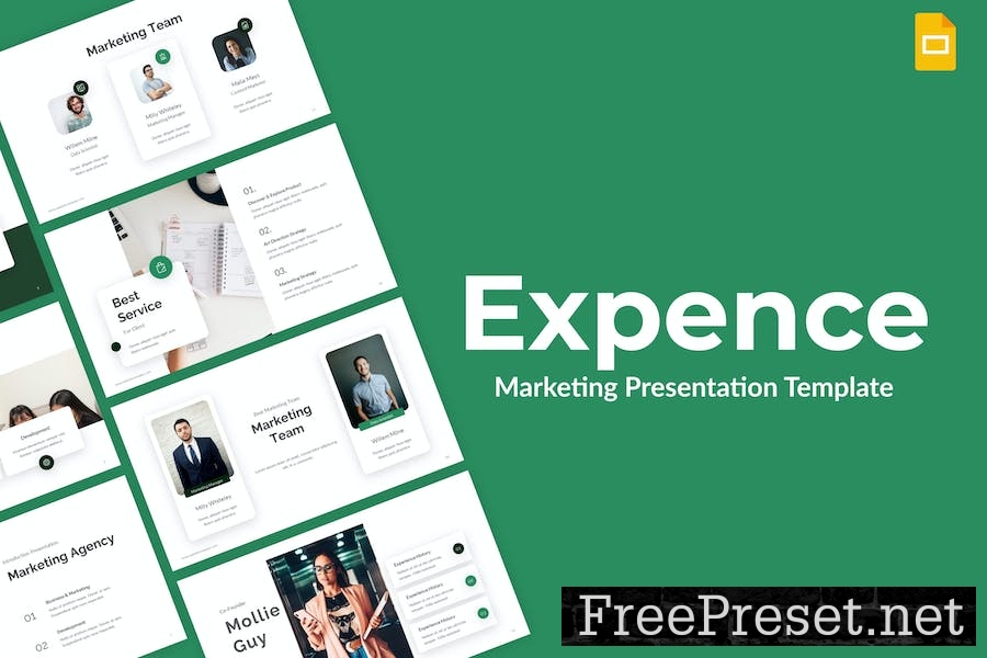 Expence Green Modern Marketing Google Slides 2PWVER8