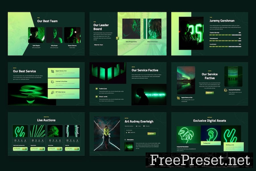 Factive - NFT Creative Digital Powerpoint Template