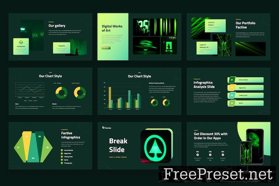 Factive - NFT Creative Digital Powerpoint Template