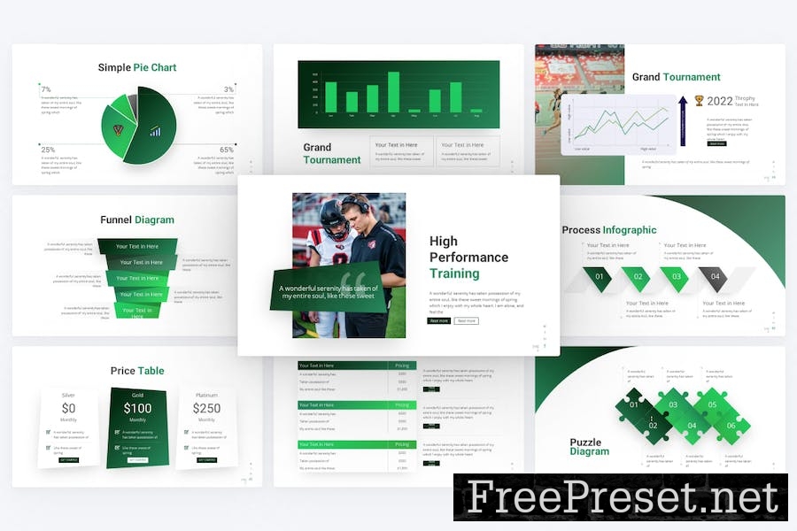 Fairplay Green Modern Sport Google Slides Template HJGTLAJ