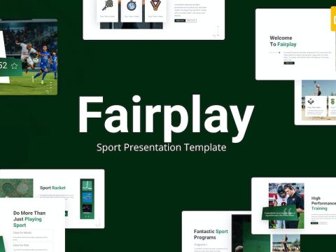 Fairplay Green Modern Sport Google Slides Template HJGTLAJ